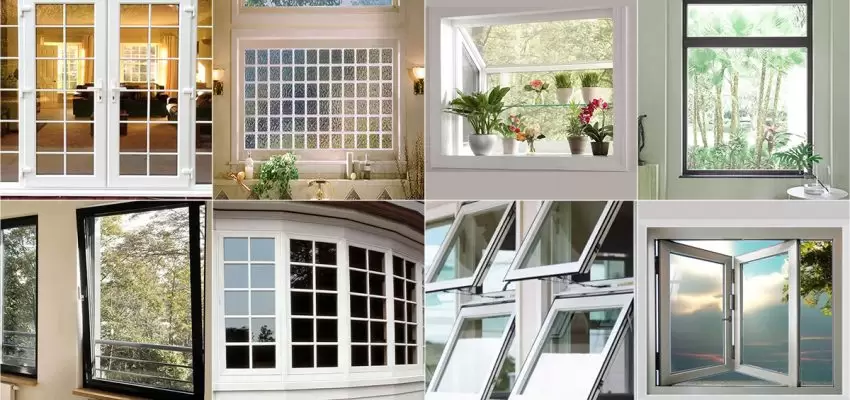 Various types of residential windows